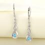 YL Dangle Drop Earrings Sterling Silver Infinity Leverback Earrings Gemstones Twisted Jewelry