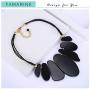 FAMARINE Vintage Tribe Chunky Collar Necklace, Geometry Acrylic Pendant Bib Statment Necklace Multicolor Costume Jewelry for Women