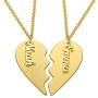 MyNameNecklace Personalized Broken Heart Necklace Couples Jewelry for Boyfriend Girlfriend- Sterling Silver 925 Engraved Couple Pendant -Valentine Day Love Gift