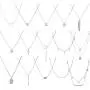 SOFTONES 12-15Pcs Layered Choker Necklace for Women Girls Handmade Dainty Y Necklace Set Sexy Coin Star Moon Pearl Multilayer Pendant Necklace