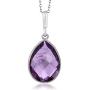 Gem Stone King 925 Sterling Silver Amethyst Pendant Necklace 6.50 Ct Pear Shape Gemstone Birthstone For Women with 18 Inch Silver Chain