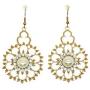 Geometric Flower Dangle Earrings Disc Pearl Crystal Statement Drop Earrings Trendy Personality Simple Earring Party Shining Gift for Women Girls Elegant Jewelry