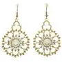 Geometric Flower Dangle Earrings Disc Pearl Crystal Statement Drop Earrings Trendy Personality Simple Earring Party Shining Gift for Women Girls Elegant Jewelry