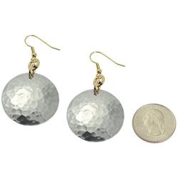 Hammered Aluminum Disc Earrings By John S Brana Handmade Jewelry - Super Lightweight - Hypoallergenic