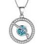 Aurora Tears Zodiac Constellation Necklaces Women 925 Sterling Silver Crystal Birthstone Pendant Cubic Zirconia Birth Jewelry Charm Dating Jewelry