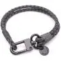 Mens Craftman Braided Leather Bracelet Handcrafted in USA - Dark Gray Mens Craftman Braided Leather Bracelet Handcrafted in USA - Dark Gray