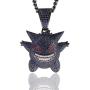 Starryinter Hip Hop Bubble Bling Iced-Out Blue Or Purple Gengar Pendant Necklace 24-inch Rope Chain