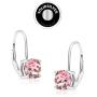SolidSilver - Sterling Silver 6mm Round Solitaire Leverback Earring Made with Genuine Swarovski Crystal | Sterling Silver, Yellow & Rose Gold Dipped