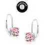 SolidSilver - Sterling Silver 6mm Round Solitaire Leverback Earring Made with Genuine Swarovski Crystal | Sterling Silver, Yellow & Rose Gold Dipped
