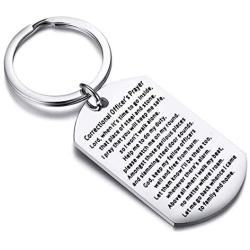 POTIY Correctional Officer Prayer Jewelry Correctional Officer Dog Tag Keychain Christian Gift Religious Jewelry Gift from Correctional Officer Mom Wife Daughter