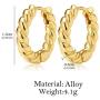 Hoop Earrings For Women 14K Gold Croissant Earrings Twisted Round Hoop Earrings Chunky Hoop Earrings 925 Sterling Silver Earrings