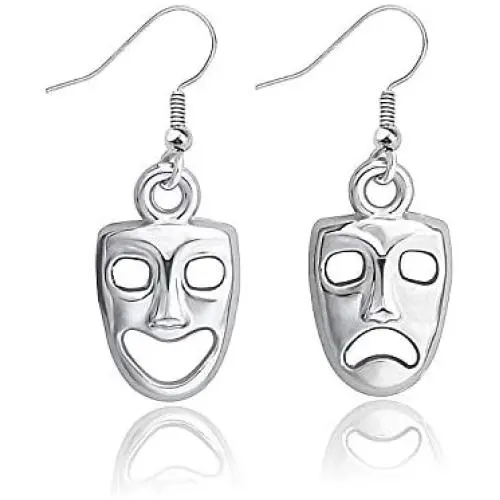 Gzrlyf Comedy and Tragedy Mask Earrings Drop Dangle Earrings Drama Masks Jewelry Theater Gifts Gzrlyf Comedy and Tragedy Mask Earrings Drop Dangle Earrings Drama Masks Jewelry Theater Gifts