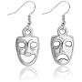Gzrlyf Comedy and Tragedy Mask Earrings Drop Dangle Earrings Drama Masks Jewelry Theater Gifts