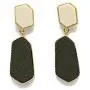 ECCLAVE Figure Acrylic&Leather Gold-plated Bass Hypoallergenic Stud Dangle Earrings for Women