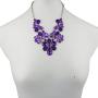 Lux Accessories Floral Flower Clear Stone Statement Necklace Matching Earrings