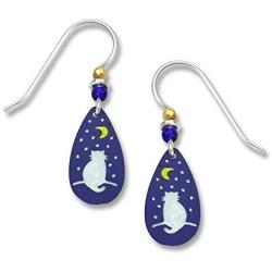 Sienna Sky Luna Cat Watching the Moon Teardrop Earrings 830