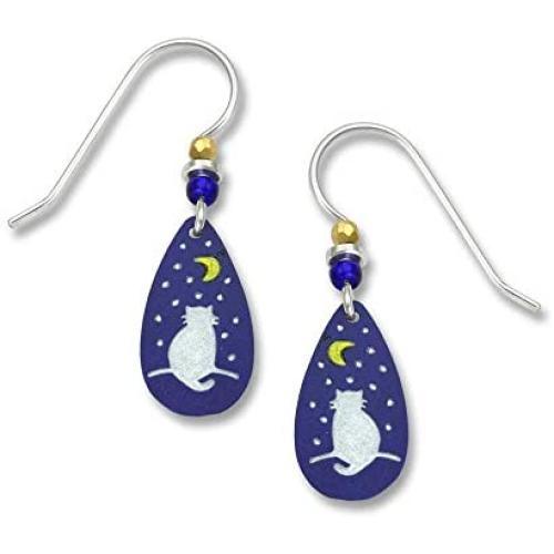 Sienna Sky Luna Cat Watching the Moon Teardrop Earrings 830