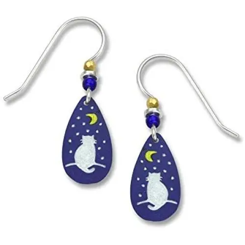 Sienna Sky Luna Cat Watching the Moon Teardrop Earrings 830 Sienna Sky Luna Cat Watching the Moon Teardrop Earrings 830