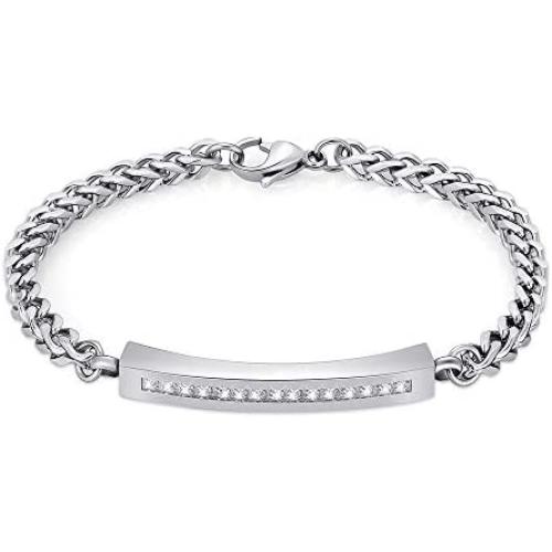 Cremation Urn Cuff Bracelet for Ashes Stainless Steel Crystal Cube Cremation Bangle Keepsake Ashes Jewelry