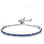 Platinum Plated White Cubic Zirconia Tennis Bracelet Simulated Sapphire Emerald Slider Bangle Bracelet for Women Girls
