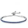 Platinum Plated White Cubic Zirconia Tennis Bracelet Simulated Sapphire Emerald Slider Bangle Bracelet for Women Girls
