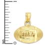 10k Real Solid Gold Football Pendant for Necklace Sports Jewelry Gifts for Him