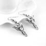 Sterling Silver plated Cubic Zirconia White Lord of the ring Fairy princess Dangle Earring