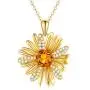 BEBEWO You are My Sunshine-10K 14K 18K Yellow Gold Rainbow Pendant Necklace, Sun Flower Necklace, Gold Sun Necklace Inspirational Gold Necklace Jewelry for Women/Birthday