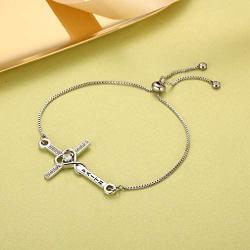 Christian Gifts for Women, Inspirational Faith Jewelry Religious Bracelet for Girls Cross Infinity Link Bracelet for Her