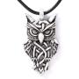 HAQUIL Owl Jewelry Owl Pendant Leather Cord Necklace for Men and Women, 19.7''