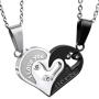 Highven Couple Necklace Bracelet Set I Love Necklace Love Heart Crown Necklace BFF Bracelet Couple Gift