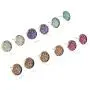 Druzy Quartz Stud Earrings Set 12mm Round Silver Sparkly Crystal Rhinestone Ear Studs Pierced Jewelry for Women Girls 6 Pairs/Set
