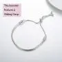 LONAGO Jewelry Moments Slider Snake Chain Charm Bracelet 925 Sterling Silver Sliding Clasp Adjustable Link Fit Pandora Charm Bead Birthday Gift for Women Mom