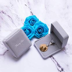 Fanery Sue Personalized Photo Necklace Custom Your Picture Engraved Message Dog Tag Necklace(Round)
