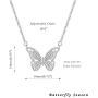 Ascona Dainty Butterfly Necklace 18K Gold/Silver/Rose Gold Plated Cubic Zirconia Butterfly Pendant Chain Necklaces for Women Grils