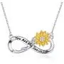 Sunflower Necklace 925 Sterling Silver You are My Sunshine Necklace Heart Pendant Engraved Jewelry Anniversary Birthday Gifts for Her Women