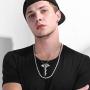 Sterling Silver Dragon Sward Necklace for Men Unisex Vintage Pendant Necklace