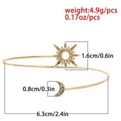 Upper Arm Band Cuff Bracelet Simple Sun Moon Armlet Bracelet Open Butterfly Armband Cuff Adjustable Bangle for Women Girls Jewelry