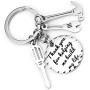 Stainless Steel Inpirational Mantra Lovers Couple Husband Wife Birthday Keychain Pendant Gift