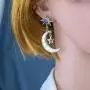 Asymmetric Sun Moon Drop Dangle Earrings for Women Sun Moon Crescent Rhinestone Stud Earrings Bohemian Jewelry Asymmetric Sun Moon Drop Dangle Earrings for Women Sun Moon Crescent Rhinestone Stud Earrings Bohemian Jewelry