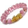 Prime Feng Shui Bracelet Natural Tiger Eye Bead Bracelet with Gold Plated Pi Xiu/Pi Yao Attract Wealth and Good Luck Amulet Gift