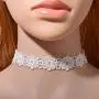 YienDoo Boho Necklace Fashion Sweet Style Lace Choker Elf Girl Lace Flower Necklace Jewelry for Women and Girls (White)