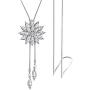 Zealmer Women Long Rhinestone Imitaion Pearl Sweater Necklace