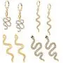 Gold Snake Earrings Stud for Women Personalized Animal Snake Hoop Earrings Punk Cobra Serpent Statement Drop Dangle Earrings Jewelry Set Gold Snake Earrings Stud for Women Personalized Animal Snake Hoop Earrings Punk Cobra Serpent Statement Drop Dangle Earrings Jewelry Set