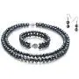 Julika Black 6-7mm Double Strand A Quality Freshwater 925 Sterling Silver Cultured Pearl Set For Women