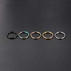FUNLMO G23 Titanium Cartilage Earring Hoop 20G 18G 16G 14G Conch Helix Daith Piercing Jewelry Septum Jewelry Nose Ring Hoop Lip Septum Rings Tragus Rook Earrings CZ Hinged Segment Hoop Rings