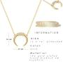 Fettero Women Crescent Moon Necklace Gold Double Horn Upside Down Moon Half Pendant 14K Gold Plated Dainty Chain Minimalist Simple Jewelry Gift