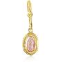 Wellingsale Ladies 14k Two Tone Rose and Yellow Gold Our Lady of Guadalupe Drop Earrings