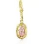 Wellingsale Ladies 14k Two Tone Rose and Yellow Gold Our Lady of Guadalupe Drop Earrings Wellingsale Ladies 14k Two Tone Rose and Yellow Gold Our Lady of Guadalupe Drop Earrings