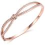Angelady Rose Gold Plated Wide Bangle Bracelet for Women Girls, Infinity Lucky Endless Bangle, Birthday for Mom Wife Girlfriend Daughter